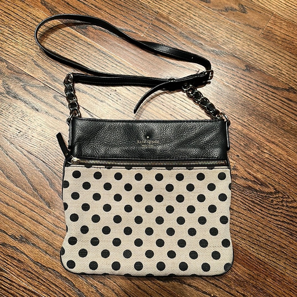 Kate spade polka dot cross body purse.